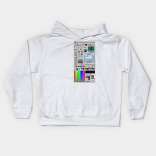 Windows 95 banner of stuff Kids Hoodie